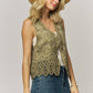 BOHO FLORAL CROCHET LACE VEST- LET4303: Beige / ONESIZE(6)