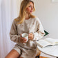 FLORAL PRINTED Sweatshort/Sweatshirt Matching Set : FLORAL PRINT / M