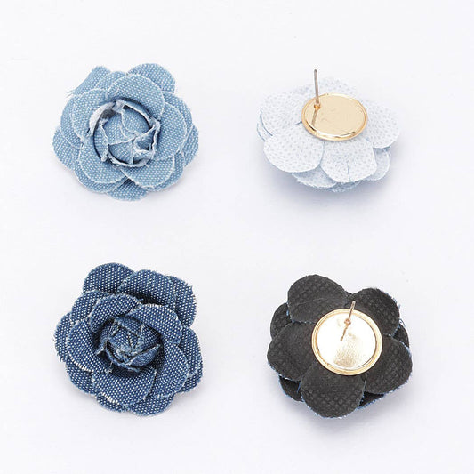 Denim Flower Earring