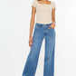 MID RISE WIDE LEG JEANS-KC70100MD: MED DARK / 3/25