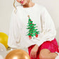 Christmas Tree Sequin Accent Knitted Sweater VT81484G: PINK / L