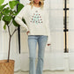 LESW3791-CHRISTMAS TREE GLITTER SWEATER TOP: Hunter Green / S-M-L(2-2-2)