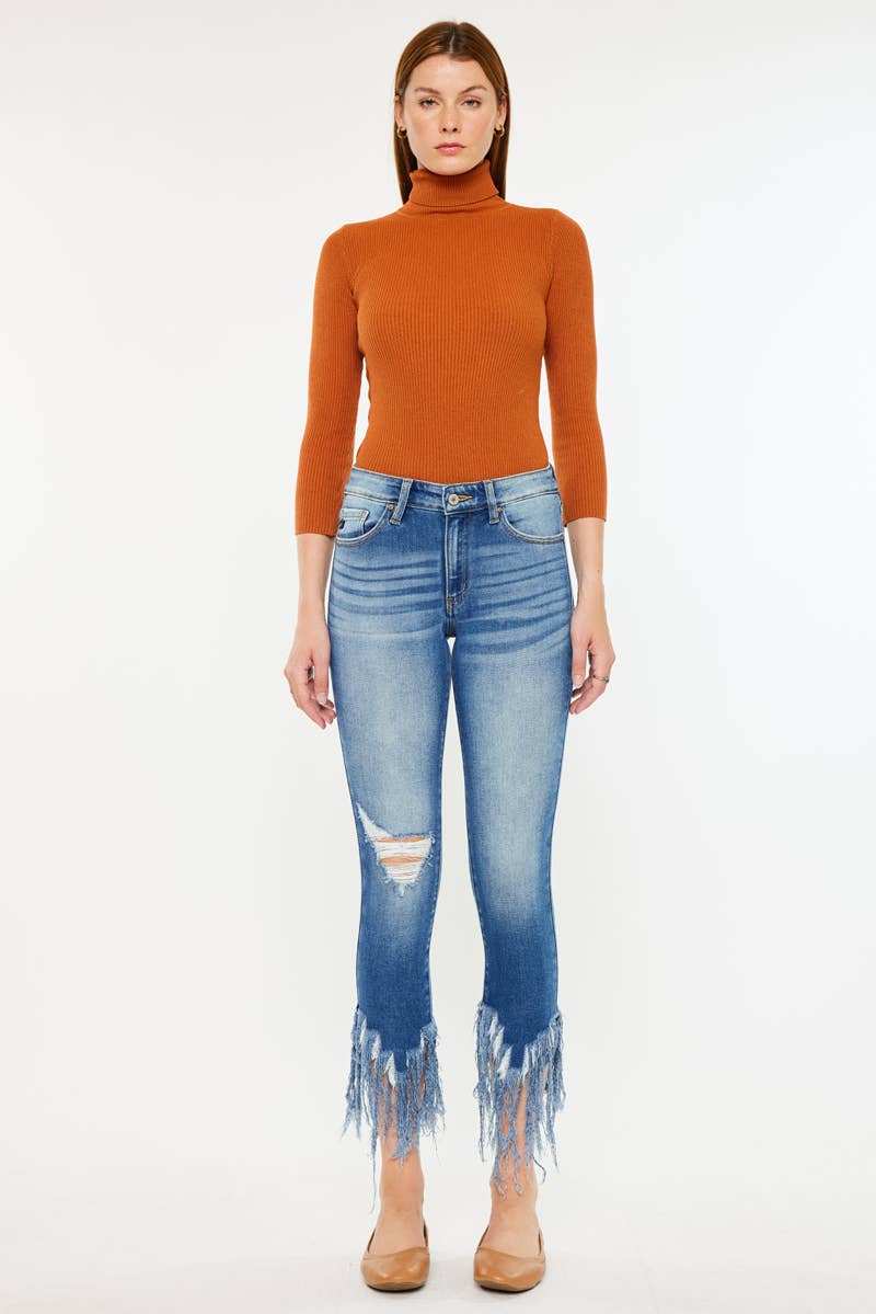 MID RISE ANKLE SKINNY JEANS-KC9169M: MEDIUM / 7/27