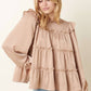 Stone Satin Tier Blouse