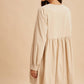 BOW TIE CORDUROY MINI DRESS: OLIVE / S