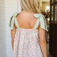 LAS Floral Printed Knot Straps Babydoll Tank Top (S-XL): Green / Missy / XL