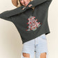 LESW3791-CHRISTMAS TREE GLITTER SWEATER TOP: Hunter Green / S-M-L(2-2-2)
