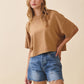 Camel Short Sleeve Sweater