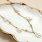 STAINLESS STEEL TARNISH FREE PEARL NECKLACE | 40NK9745: Gold