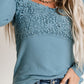 Blue Lace Crochet Long Sleeve