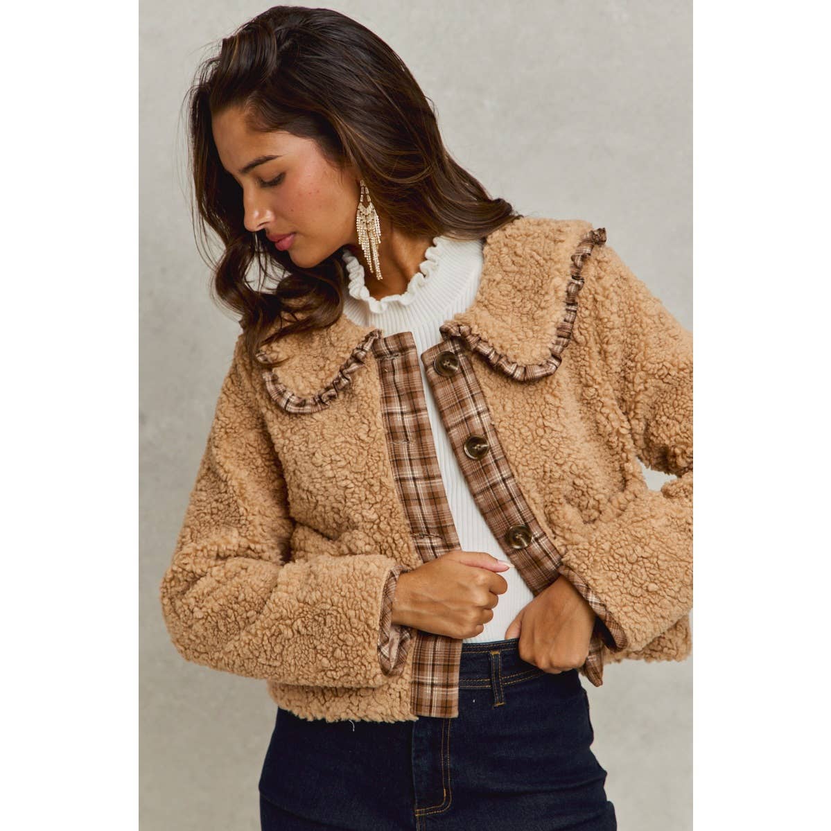 Taupe Sherpa Placket