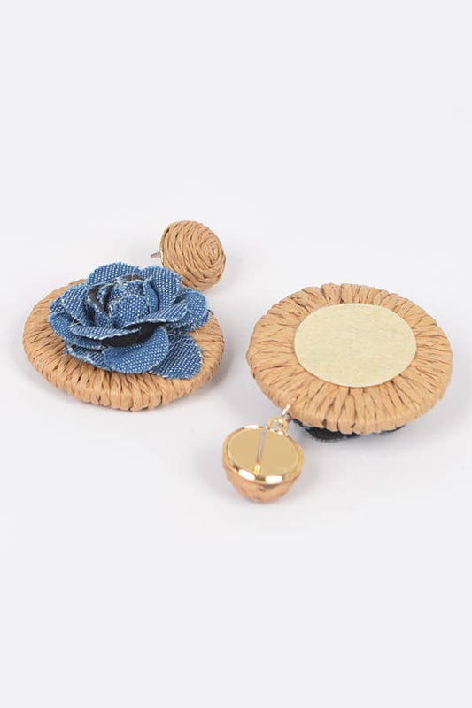 Denim Flower Earring