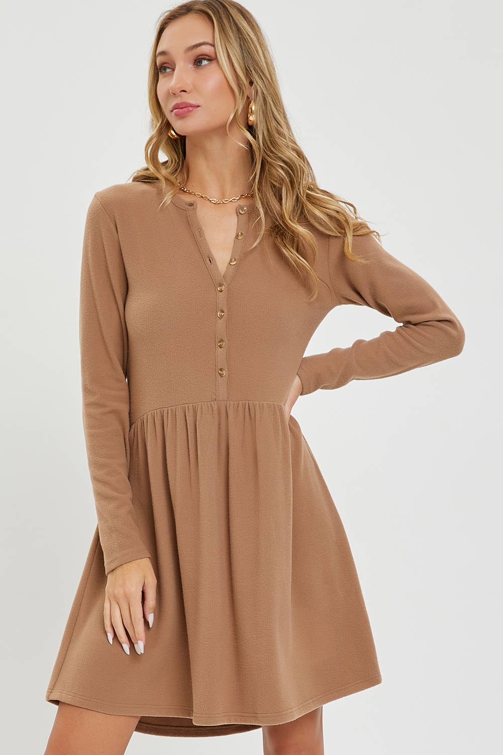 Soft Mocha Mini Dress