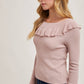 Rose Ruffled Sweater