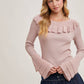 Rose Ruffled Sweater