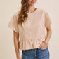 Salmon Stripe Peplum