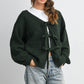 Knot Front Long Sleeve V-Neck Cardigan - BMC7914: TAUPE / S