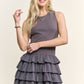 Grey Sleeveless Ruffle Mini