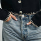 Women's Crewneck Cardigan Sweater - BMC7526: TAUPE / BLACK / S