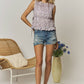 SLEEVELESS FLORAL SMOCKED BLOUSE - LET4355: LAVENDER / S-M-L(2-2-2)