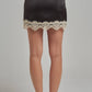SATIN TEXTURE MINI SKIRT WITH SHORTS LINING_JLB80108-01: CHOCOLATE/OATMEAL / S-M-L(2-2-2)