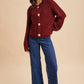 CHUNKY STATEMENT BUTTON CABLE KNIT CARDIGAN: MOCHA MOUSSE / S