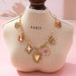 CHARM NECKLACE-HEART FLOWER RHINESTONE CLOVER | 80N92697: GOLD