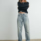 Women's Crewneck Cardigan Sweater - BMC7526: TAUPE / BLACK / S