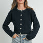 Women's Crewneck Cardigan Sweater - BMC7526: TAUPE / BLACK / S