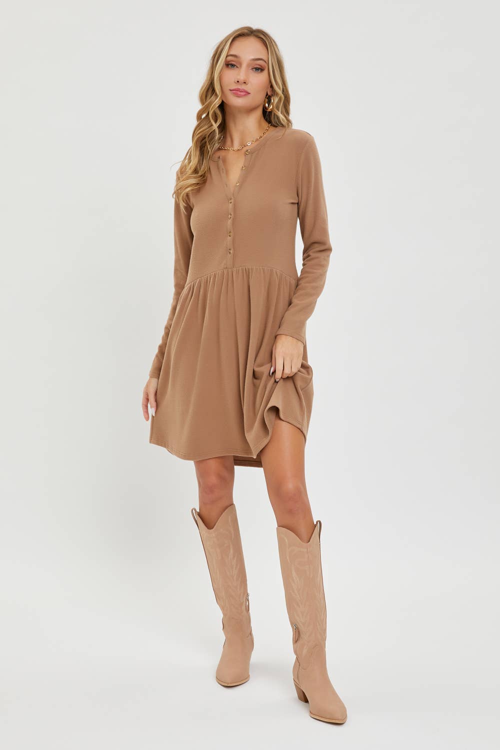 Soft Mocha Mini Dress