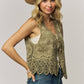 BOHO FLORAL CROCHET LACE VEST- LET4303: Beige / ONESIZE(6)