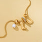 Western Boot Horseshoe Pearl Charm Necklace | 80N93161: Gold