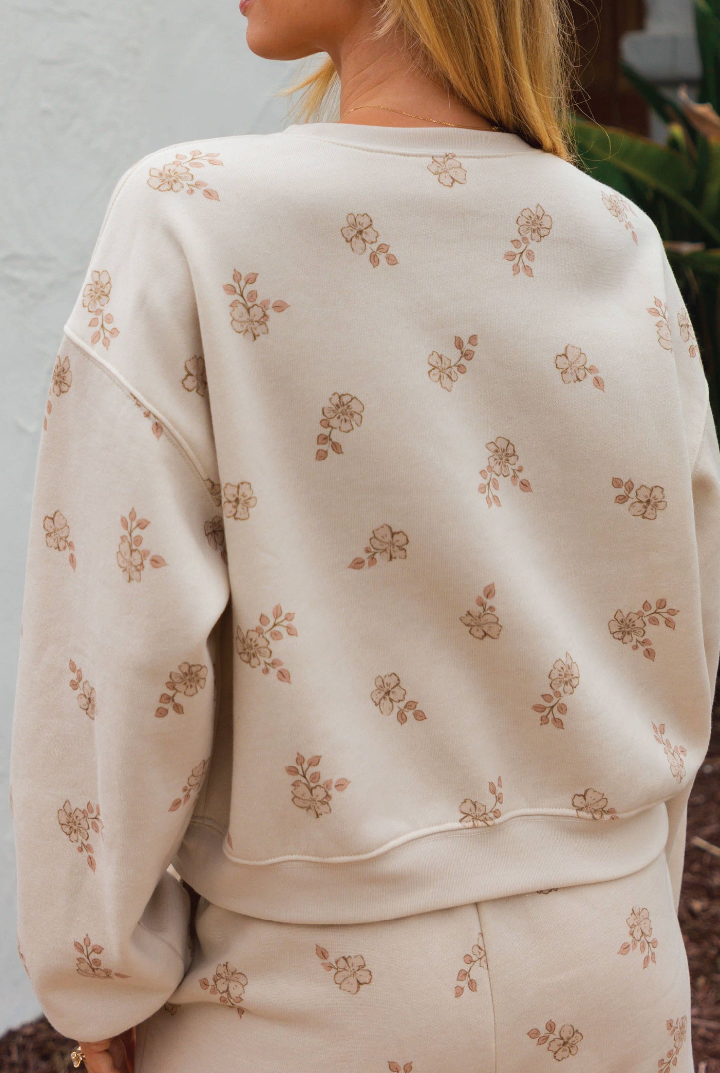 FLORAL PRINTED Sweatshort/Sweatshirt Matching Set : FLORAL PRINT / S