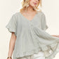 Sage Button Down Blouse