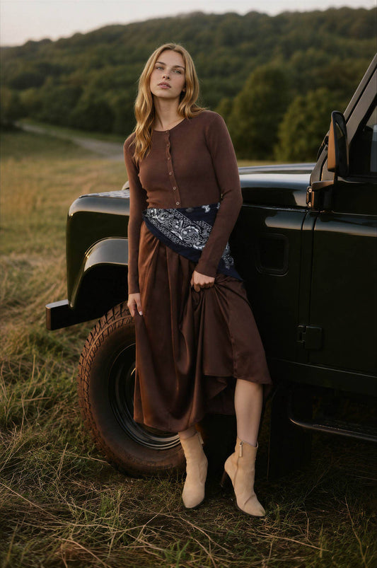 Dark Brown Midi Dress
