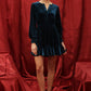 Teal Velvet Mini Dress