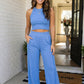 LAS Ribbed Tank Top and Sweatpants Set (S-XL): Yellow / Missy / XL