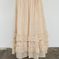 PLAID RUFFLED TIERED HEM MIDI SKIRT: BROWN