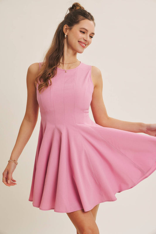 Orchid Pink Flare Mini Dress
