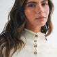 5221HK Button Front Cropped Knit Cardigan: Pink / Contemporary / L