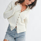 5221HK Button Front Cropped Knit Cardigan: Pink / Contemporary / S