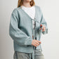 Knot Front Long Sleeve V-Neck Cardigan - BMC7914: TAUPE / M