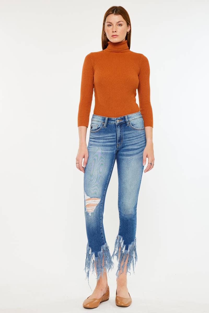MID RISE ANKLE SKINNY JEANS-KC9169M: MEDIUM / 1/24