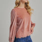 ROMANTIC HOLIDAY VELVET BLOUSE TOP _JLT00304-02: HUNTER / S-M-L(2-2-2)