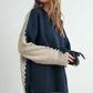 Crew Neck Long Sleeve Pullover Sweater - BMW7587: TAUPE MULTI / L