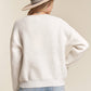 LESW3436- X-MAS TREE ACCENT SWEATER: IVORY / S-M-L(2-2-2)