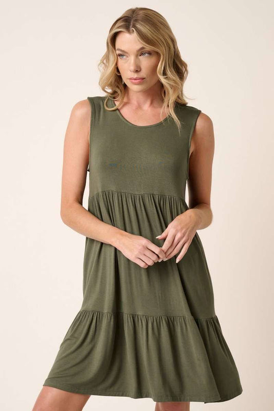 Olive Bamboo Mini Dress