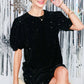 Velvet Sequin Accent Knee Dress VD82073: Grey / S