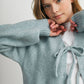 Knot Front Long Sleeve V-Neck Cardigan - BMC7914: TAUPE / M
