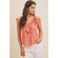 Terracotta Ruffle Blouse